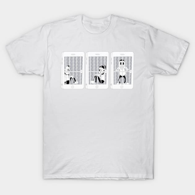 Prisoner in phone T-Shirt by kanopa